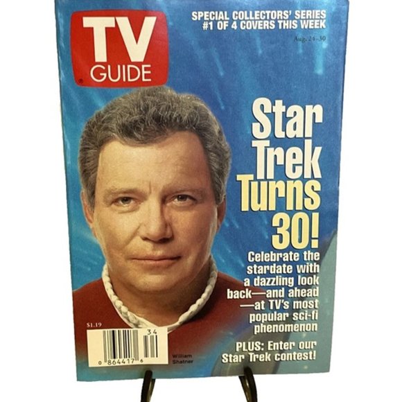 TV Guide Star Trek Turns 30 August 24-30 1996 William Shatner Cover - Picture 1 of 7